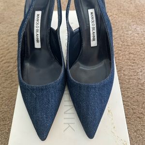 Manolo Blahnik Denim Heels 37